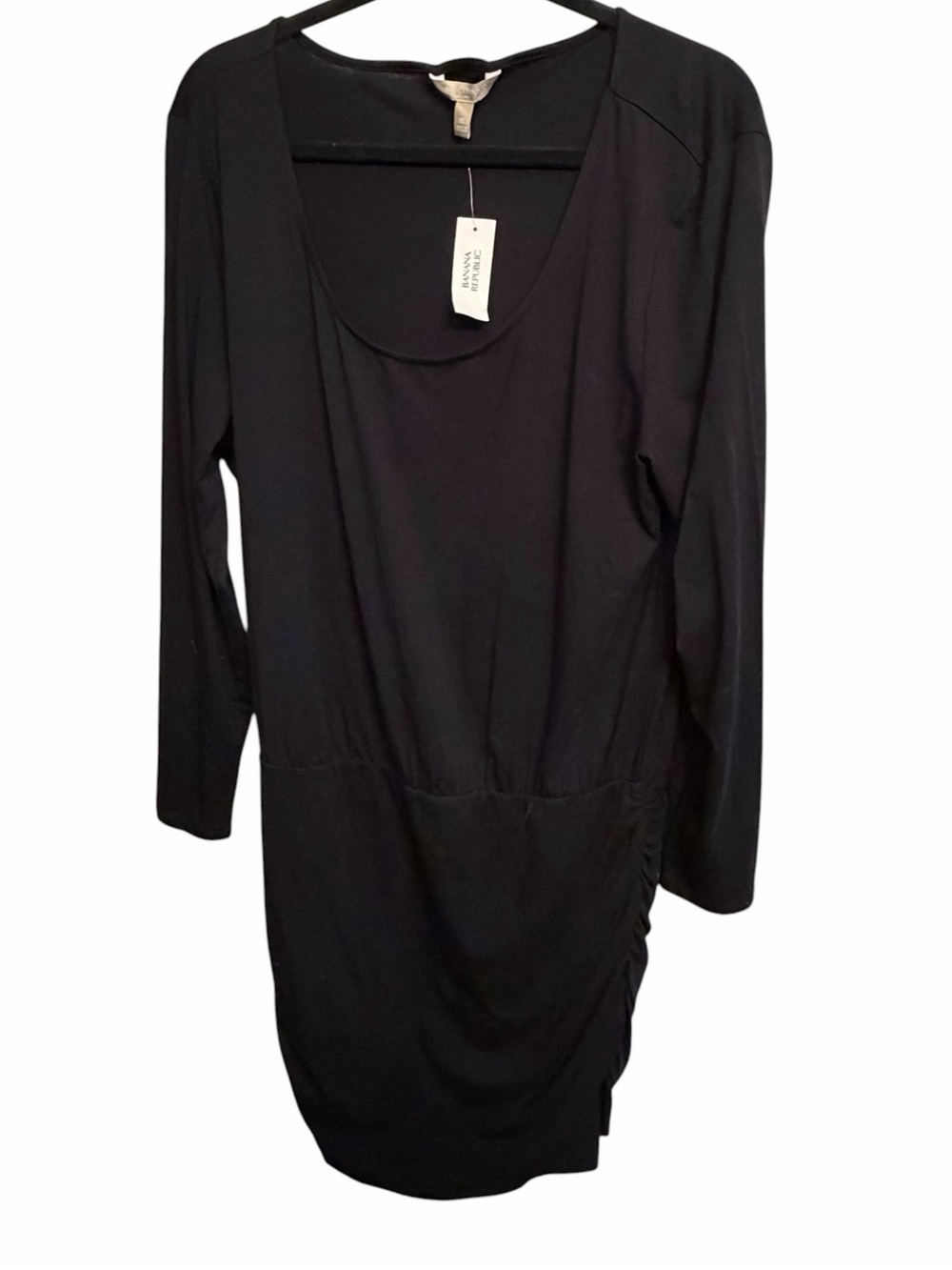 Banana Republic blsck size XL long sleeve T- shirt dress scoop neck NWT